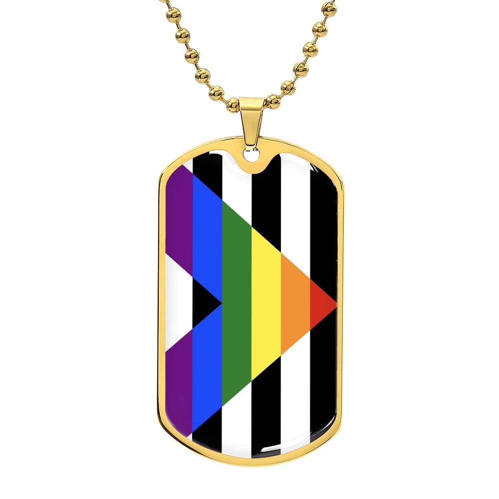 Straight Ally Pride Military Dog Tag Necklace Gold Straight Ally Straight-Ally-Pride-Military-Dog-Tag-Necklace-gold