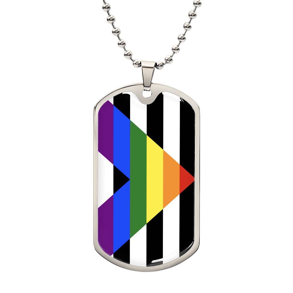 Straight Ally Pride Military Dog Tag Necklace Silver Straight Ally Straight-Ally-Pride-Military-Dog-Tag-Necklace-silver