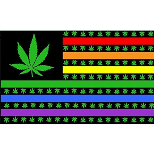 USA LGBTQ Pride Marijuana Pride American Flag 3x5 Rainbow 3x5 Pride USAPrideFlagMarijuanaCannabis