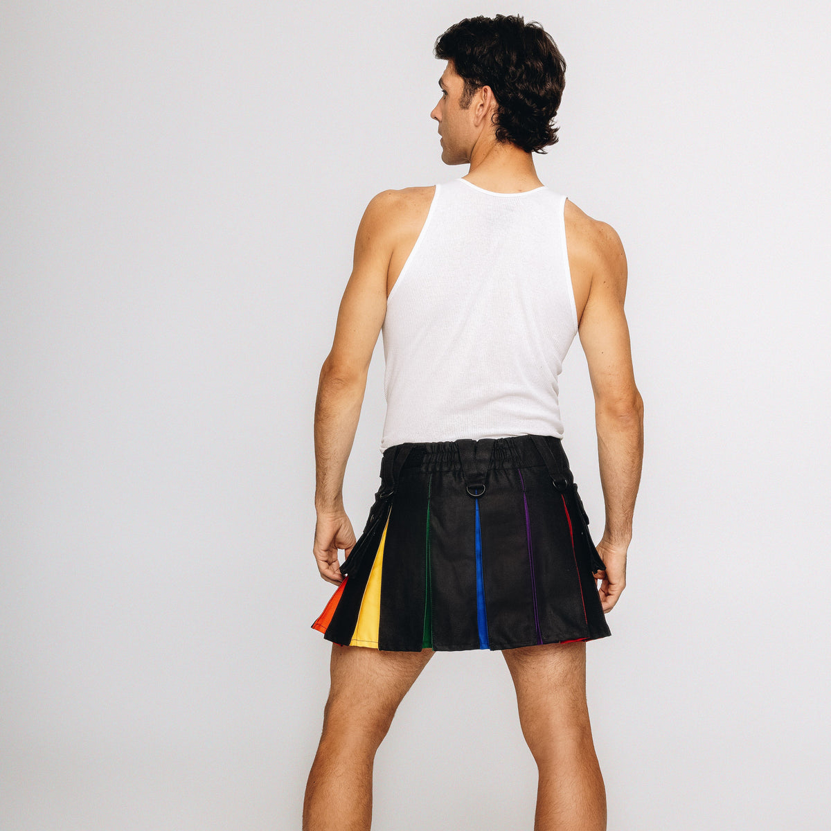 Versatta - Mini LGBTQ+ Rainbow Pride Hybrid Cargo Kilt - 15"