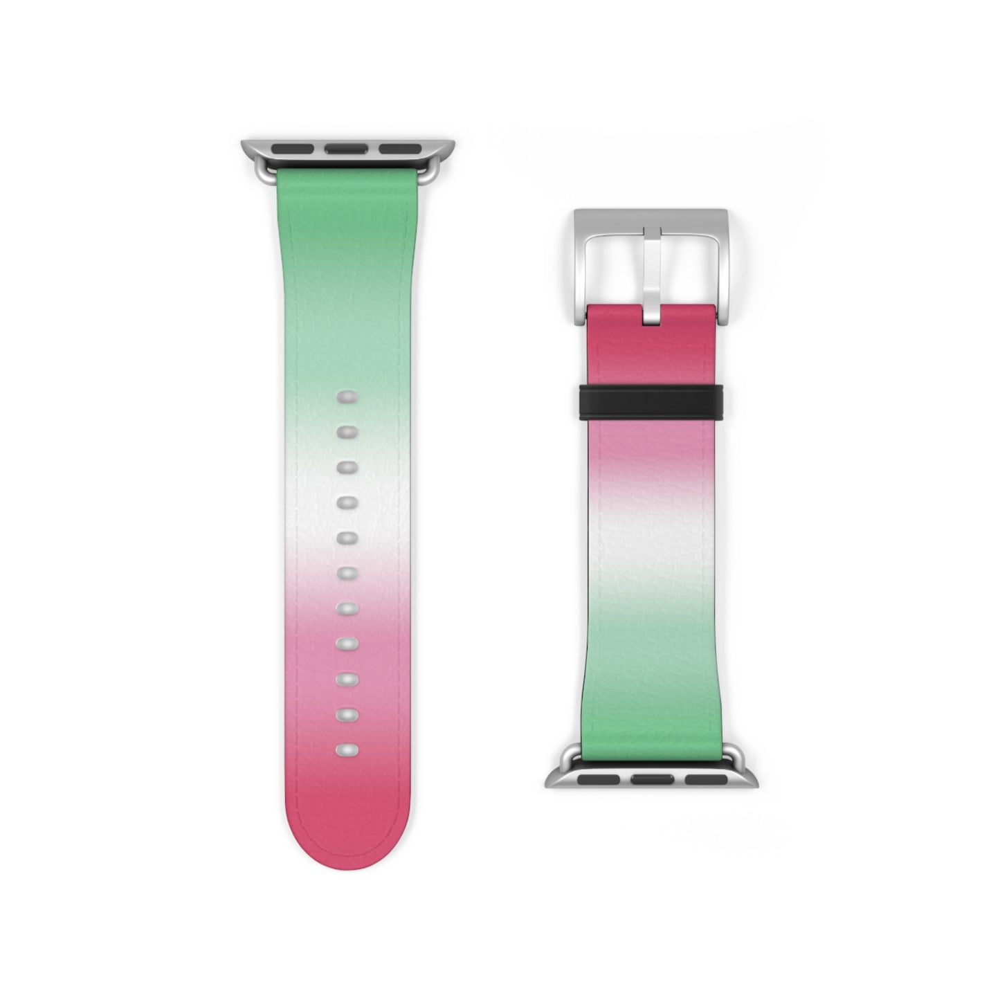 Abrosexual Pride Apple Watch Band Strap In Ombre 38 - 41 mm Silver Matte