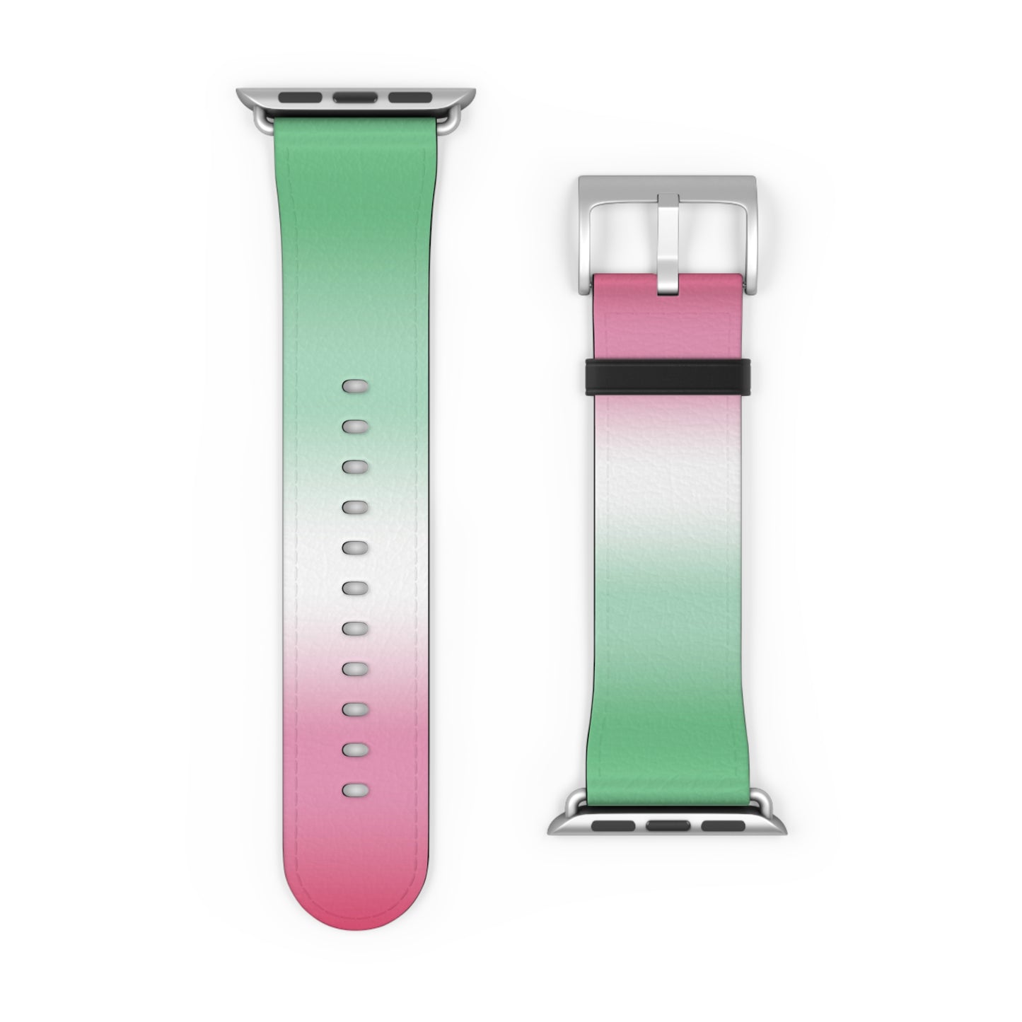 Abrosexual Pride Apple Watch Band Strap In Ombre 42 - 45 mm Silver Matte