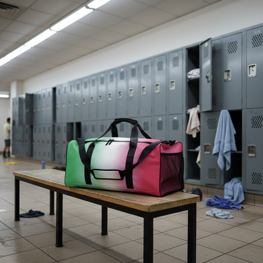 Abrosexual Pride Weekender Duffle Bag in Ombre abrosexual-pride-weekender-duffel-bag-in-ombre-right-front