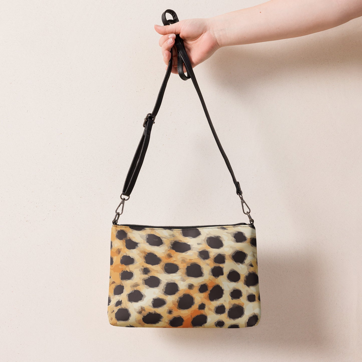 Abstract Cheetah Print Purse Handbag all-over-print-crossbody-bag-black-back-668d9a6ebaba7 Handbag