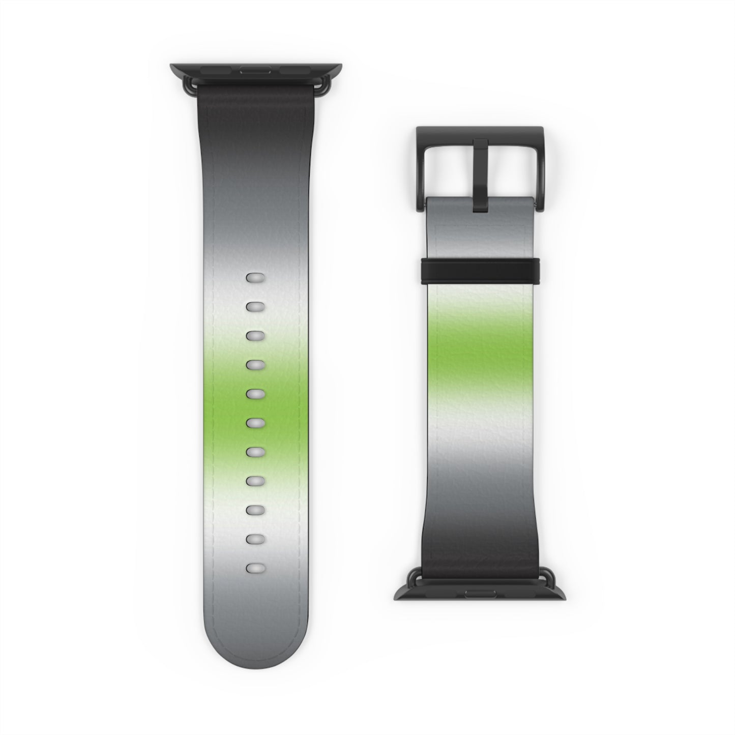 Agender Pride Apple Watch Band Strap In Ombre 42 - 45 mm Black Matte 