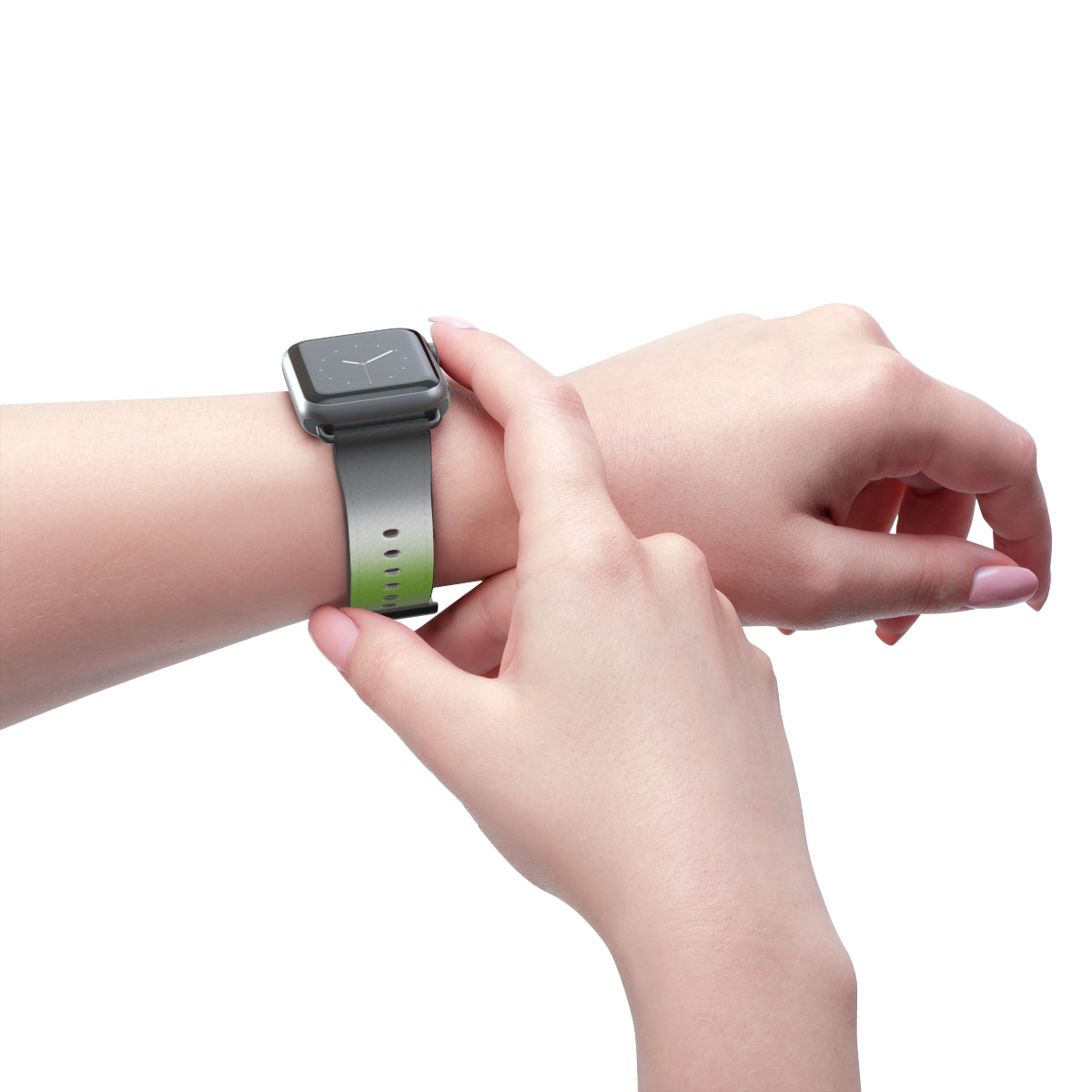 Agender Pride Apple Watch Band Strap In Ombre worn on wrist