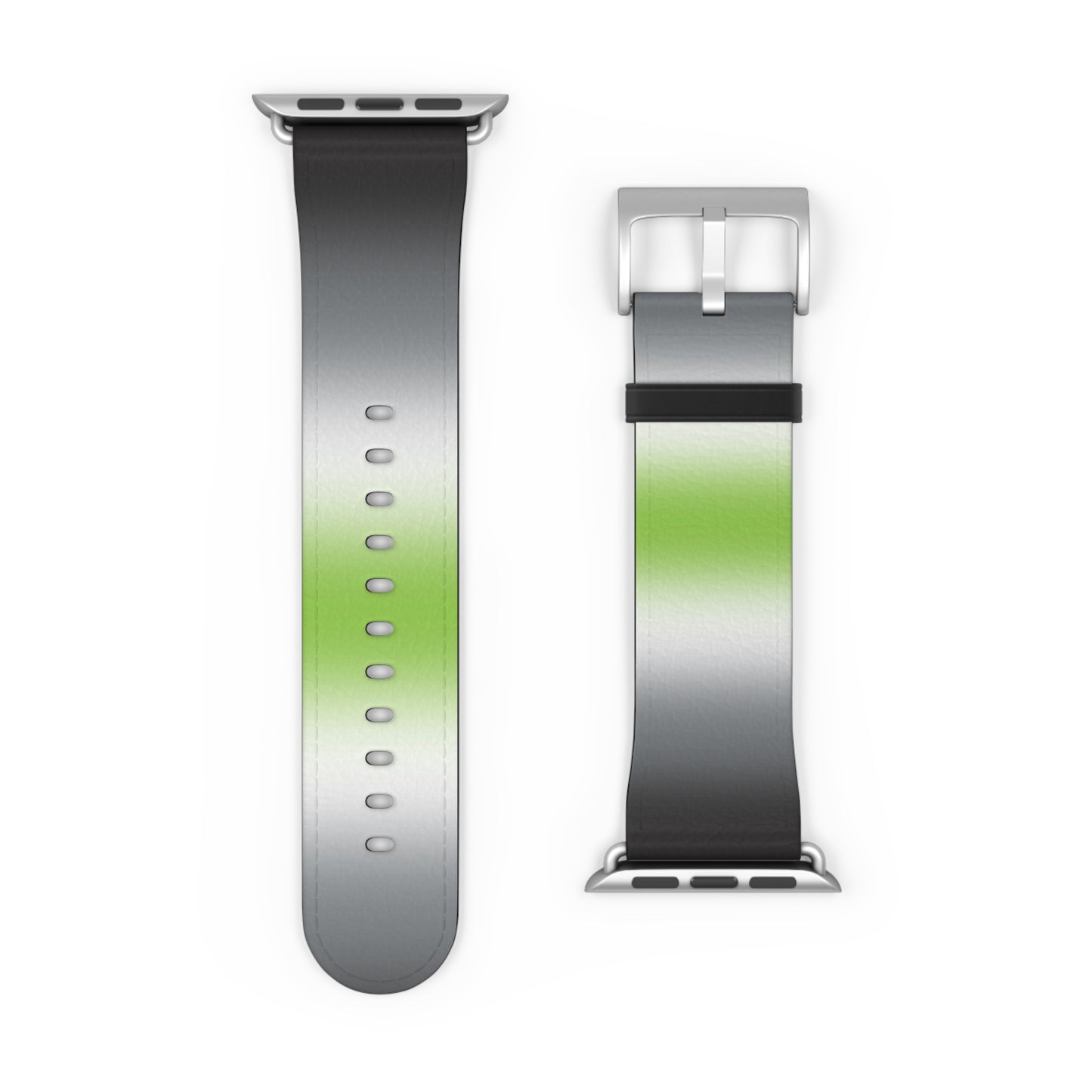 Agender Pride Apple Watch Band Strap In Ombre 42 - 45 mm Silver Matte