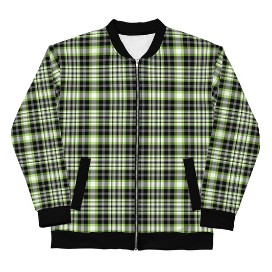 Agender Pride Bomber Jacket Coat in Plaid Agender Plaid agender-pride-bomber-jacket-coat-plaid-unisex-front