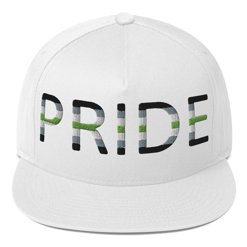 Agender Pride Embroidered Snapback Baseball Cap White Agender agender-pride-embroidered-snapback-baseball-cap-white-front