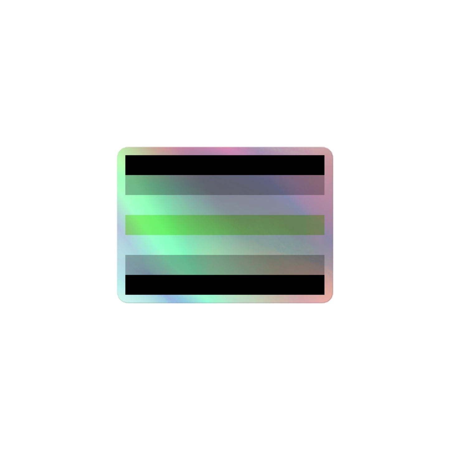 Agender Pride Flag Holographic Sticker 3" Agender agender-pride-flag-holographic-sticker-3in-front