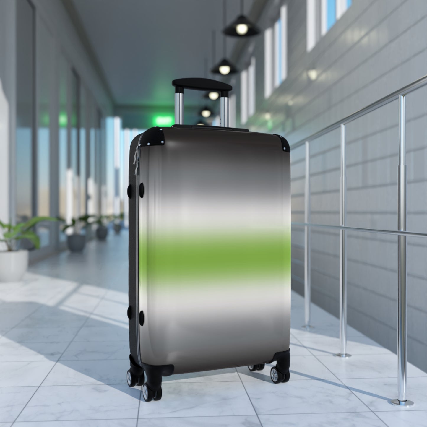 Agender Pride Hard-Shell Suitcase - Ombre agender-pride-hard-shell-suitcase-ombre-medium-airport-lifestye