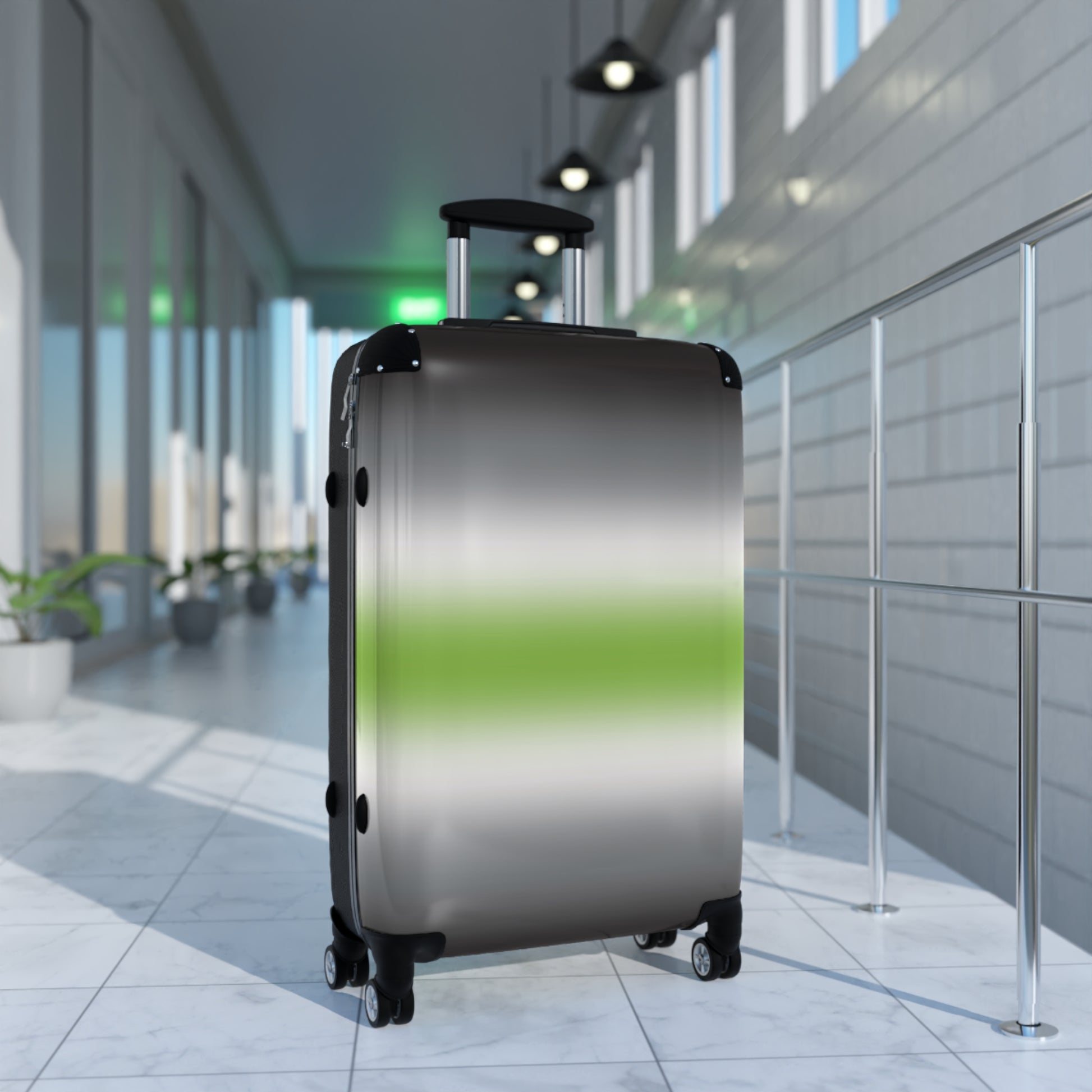 Agender Pride Hard-Shell Suitcase - Ombre agender-pride-hard-shell-suitcase-ombre-medium-airport-lifestye