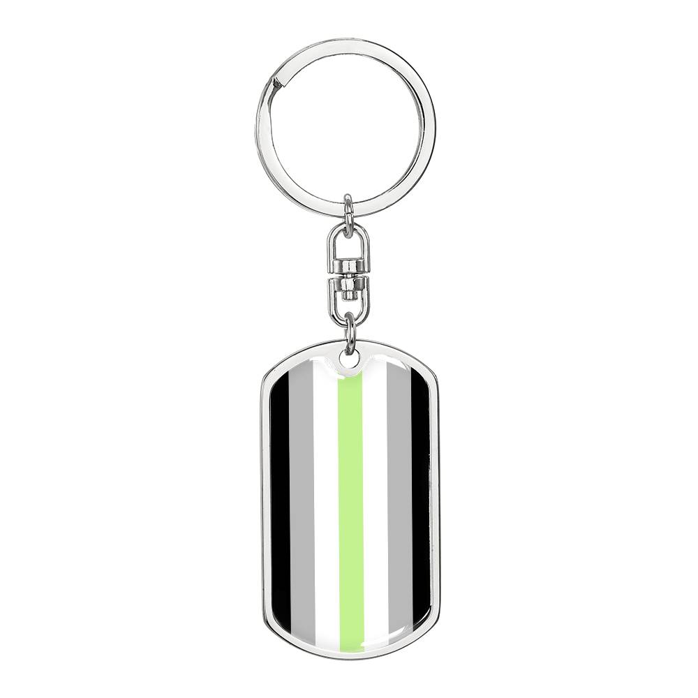 Agender Pride Military Dog Tag Keychain Silver Agender agender-pride-military-dog-tag-keychain-silver