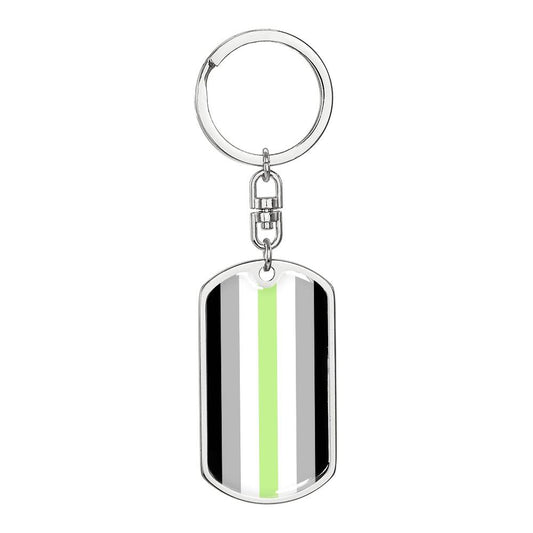 Agender Pride Military Dog Tag Keychain Silver Agender agender-pride-military-dog-tag-keychain-silver