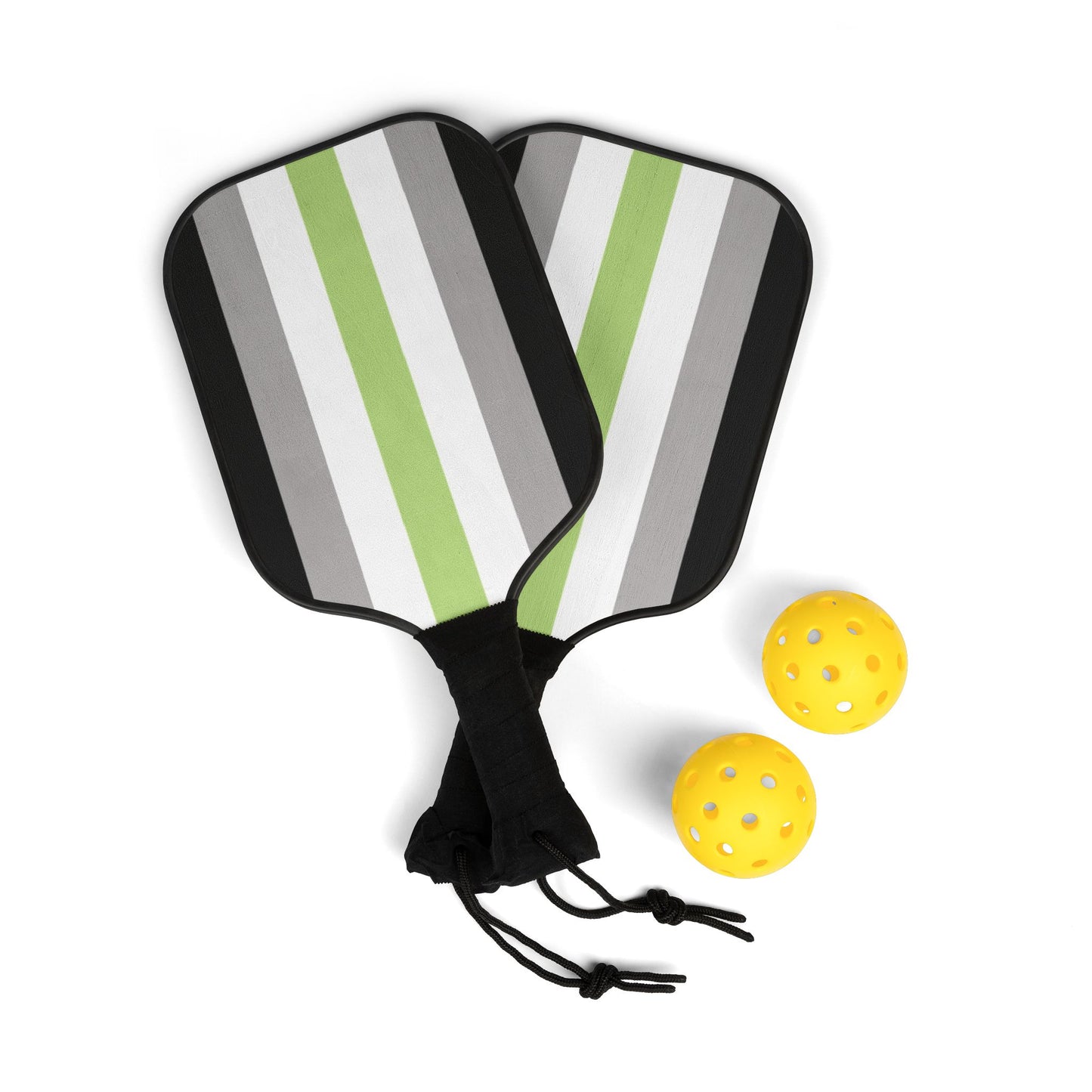 Agender Pride Pickleball Paddle Set with Balls agender-pride-pickleball-paddle-set-with-balls-front
