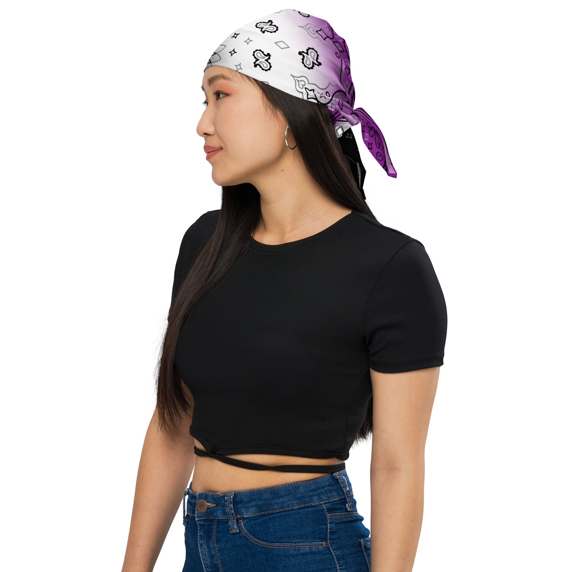 Asexual Ace Pride Paisley Bandana Hanky Code all-over-print-bandana-white-l-front-654d5ee10faaa