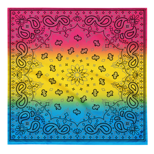 Pansexual Pan Pride Paisley Bandana Hanky Code L Pansexual all-over-print-bandana-white-l-front-654d600e47fd1