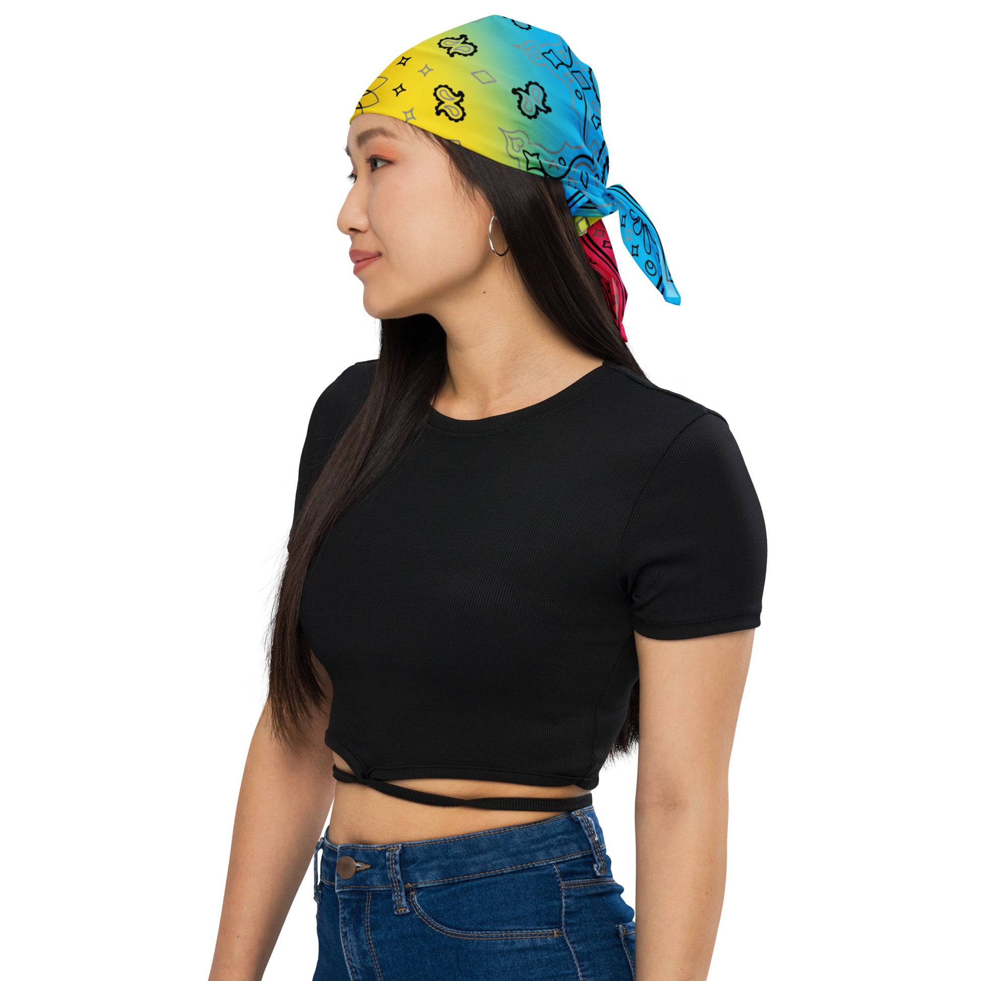 Pansexual Pan Pride Paisley Bandana Hanky Code all-over-print-bandana-white-l-front-654d600e48f0d