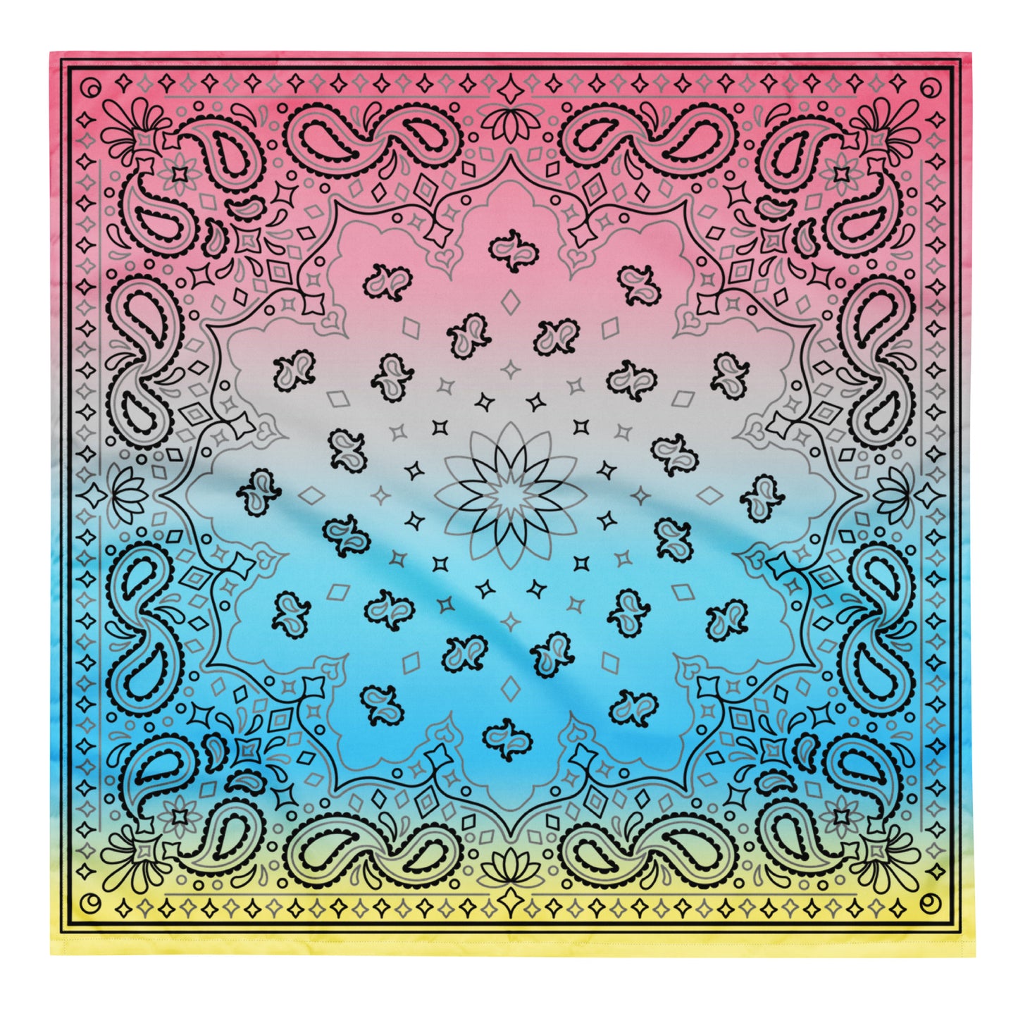 Genderflux Pride Paisley Bandana Hanky Code L Genderflux all-over-print-bandana-white-l-front-654d652ca26c1