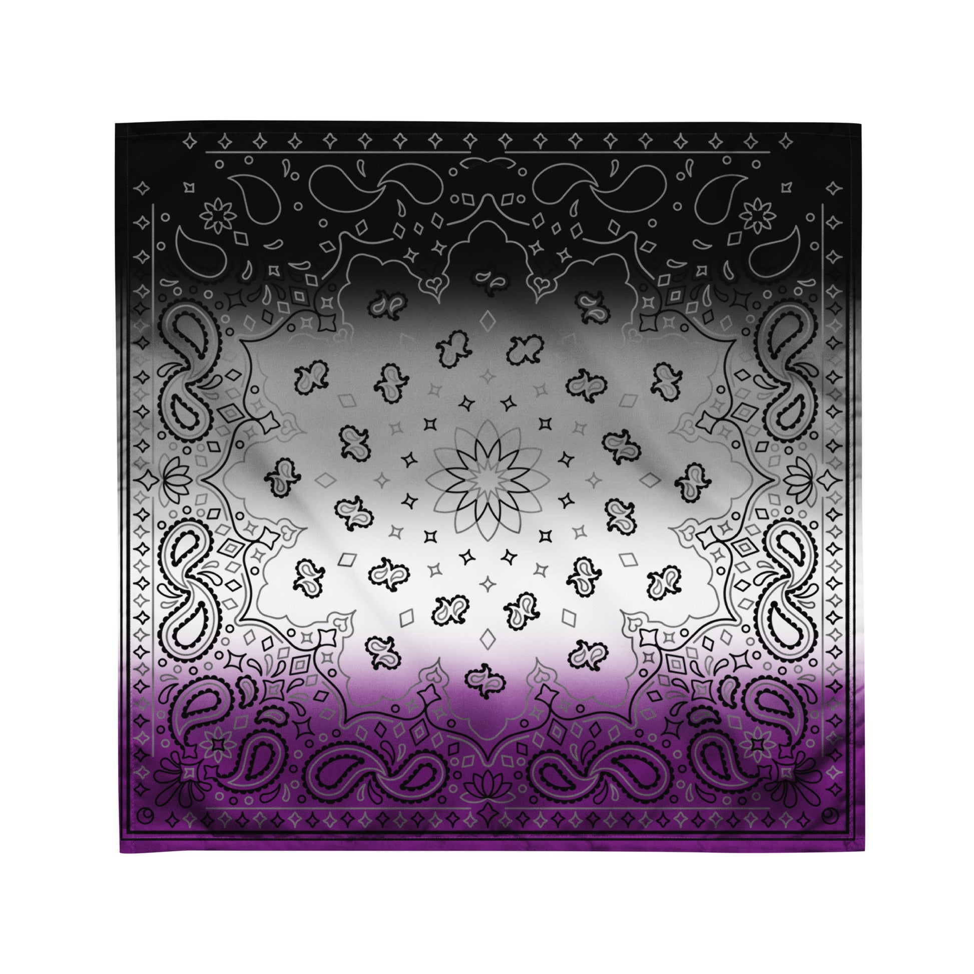 Asexual Ace Pride Paisley Bandana Hanky Code M Asexual all-over-print-bandana-white-m-front-654d5ee10fc6c