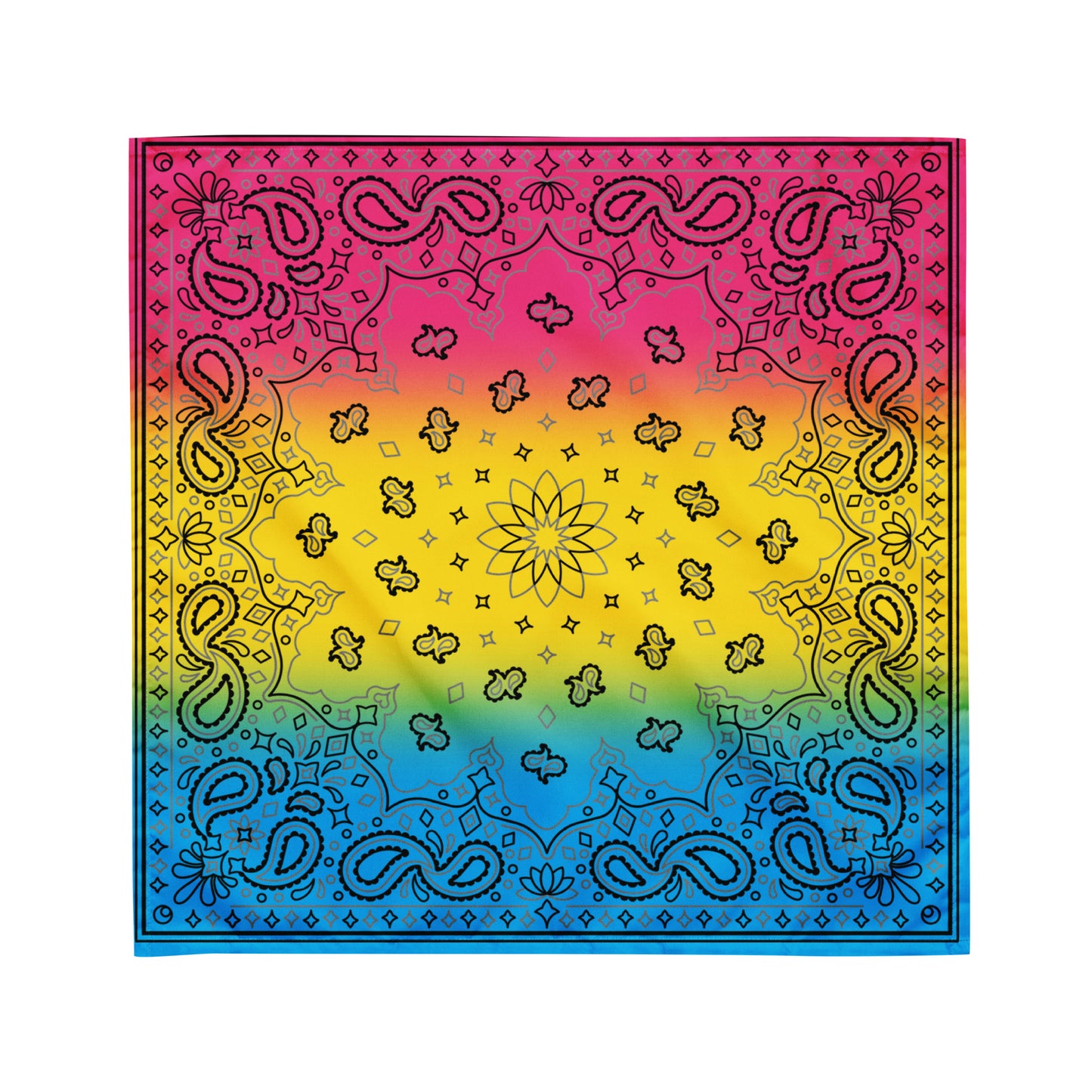 Pansexual Pan Pride Paisley Bandana Hanky Code M Pansexual all-over-print-bandana-white-m-front-654d600e4906a