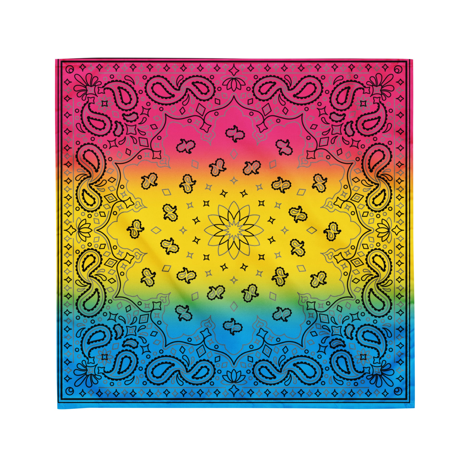 Pansexual Pan Pride Paisley Bandana Hanky Code M Pansexual all-over-print-bandana-white-m-front-654d600e4906a