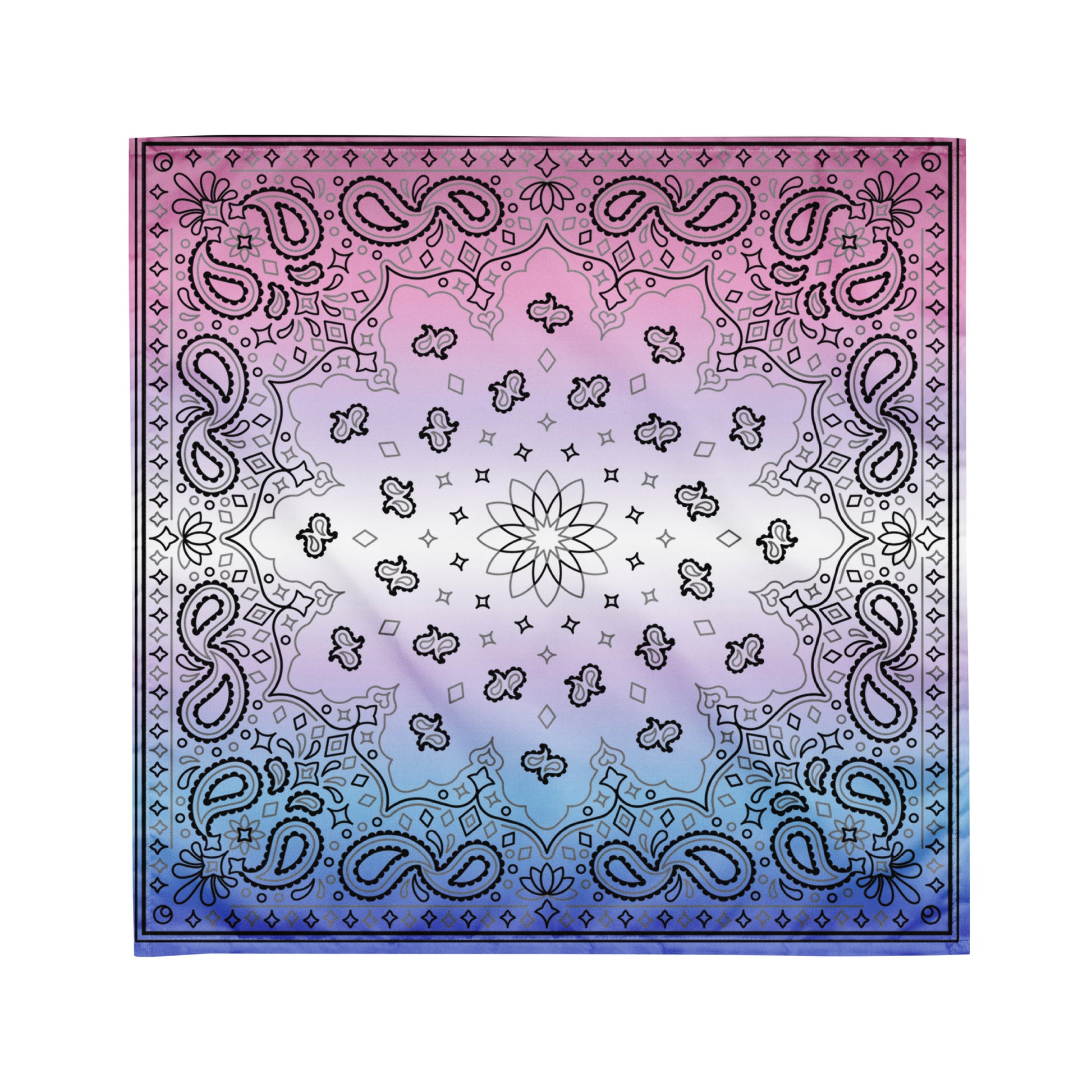 Bigender Pride Paisley Bandana Hanky Code M Bigender all-over-print-bandana-white-m-front-654d609e3b3f3