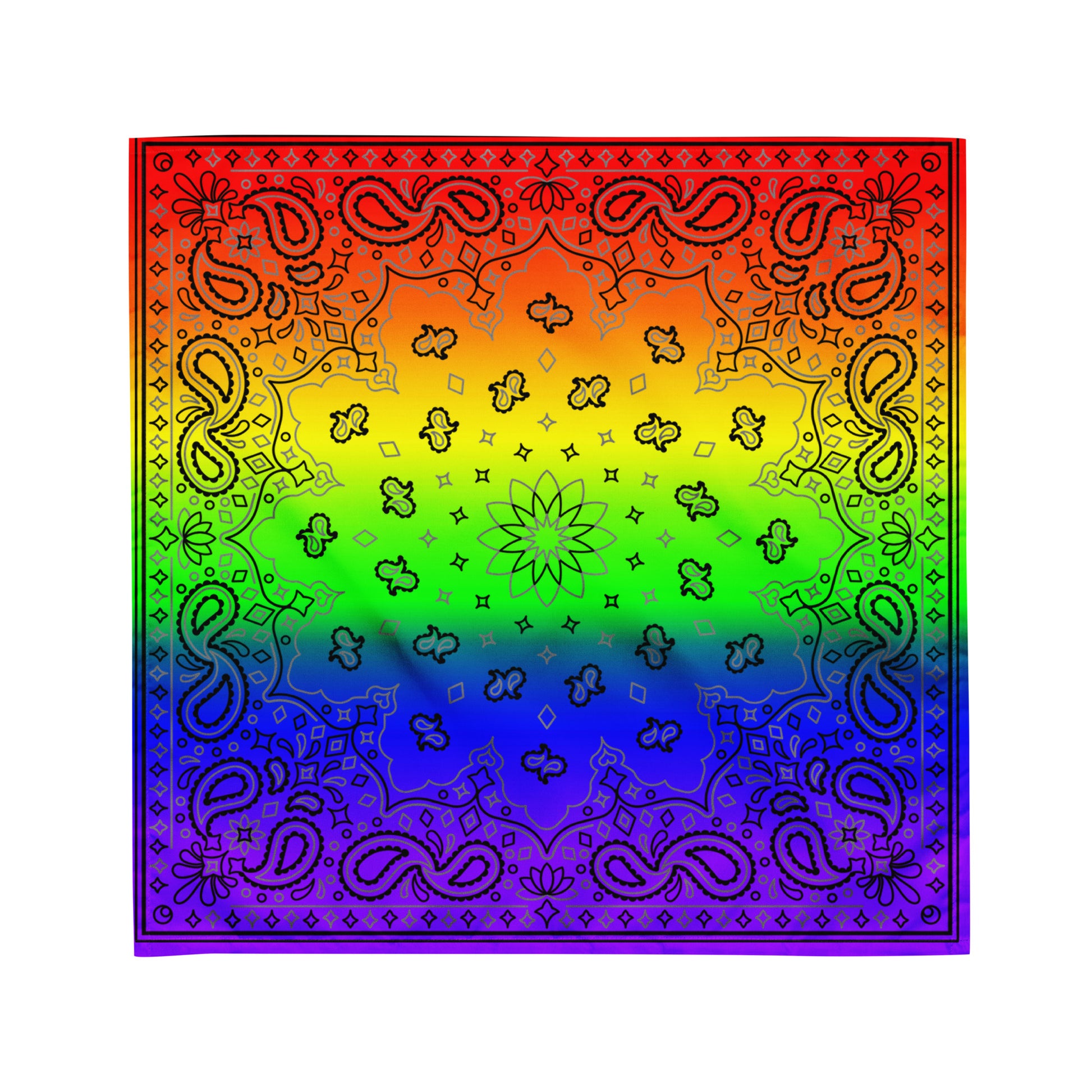 LGBTQ Pride Paisley Bandana Hanky Code - Rainbow M Pride all-over-print-bandana-white-m-front-654d6110d3be4