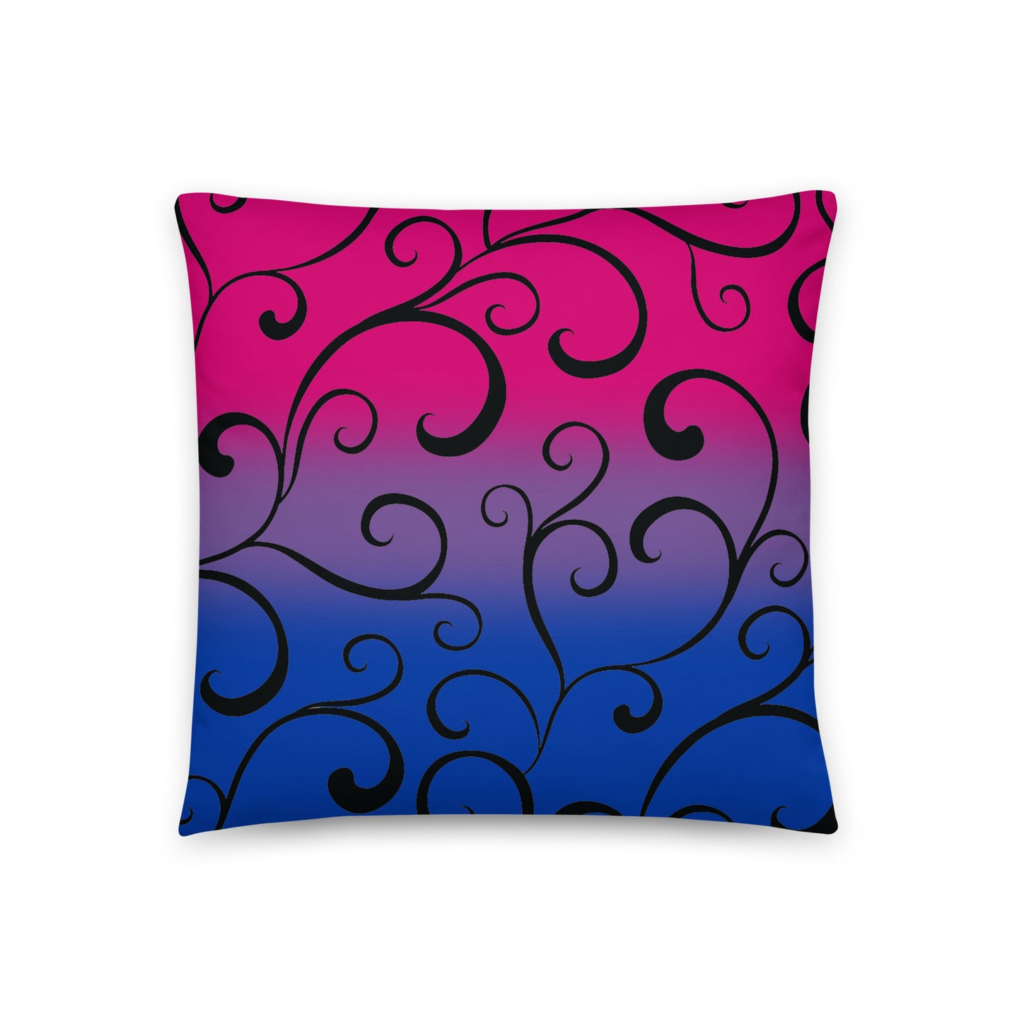 Bisexual Bi Pride Swirl Throw Pillow 18″×18″ Bisexual Multi all-over-print-basic-pillow-18x18-front-6551338ca3cdc