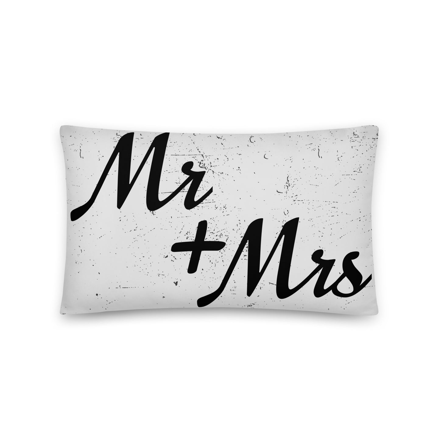 Mr and Mrs Wedding Engagement Throw Pillow 20″×12″ all-over-print-basic-pillow-20x12-front-64ee60b5ed5aa