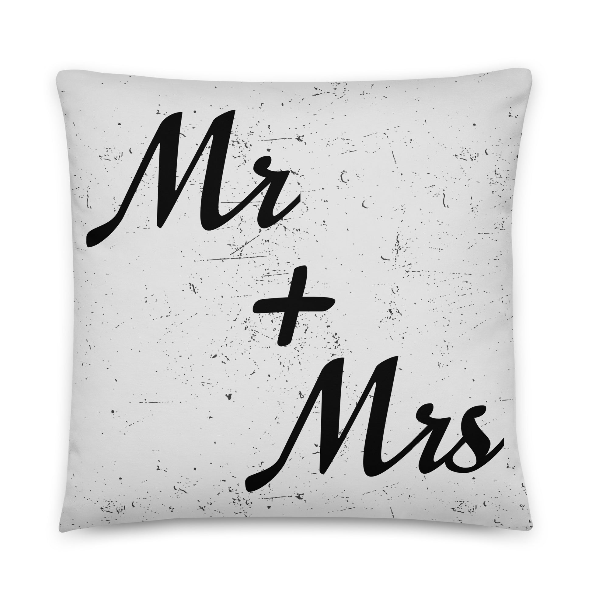 Mr and Mrs Wedding Engagement Throw Pillow 22″×22″ all-over-print-basic-pillow-22x22-front-64ee60b5ec730