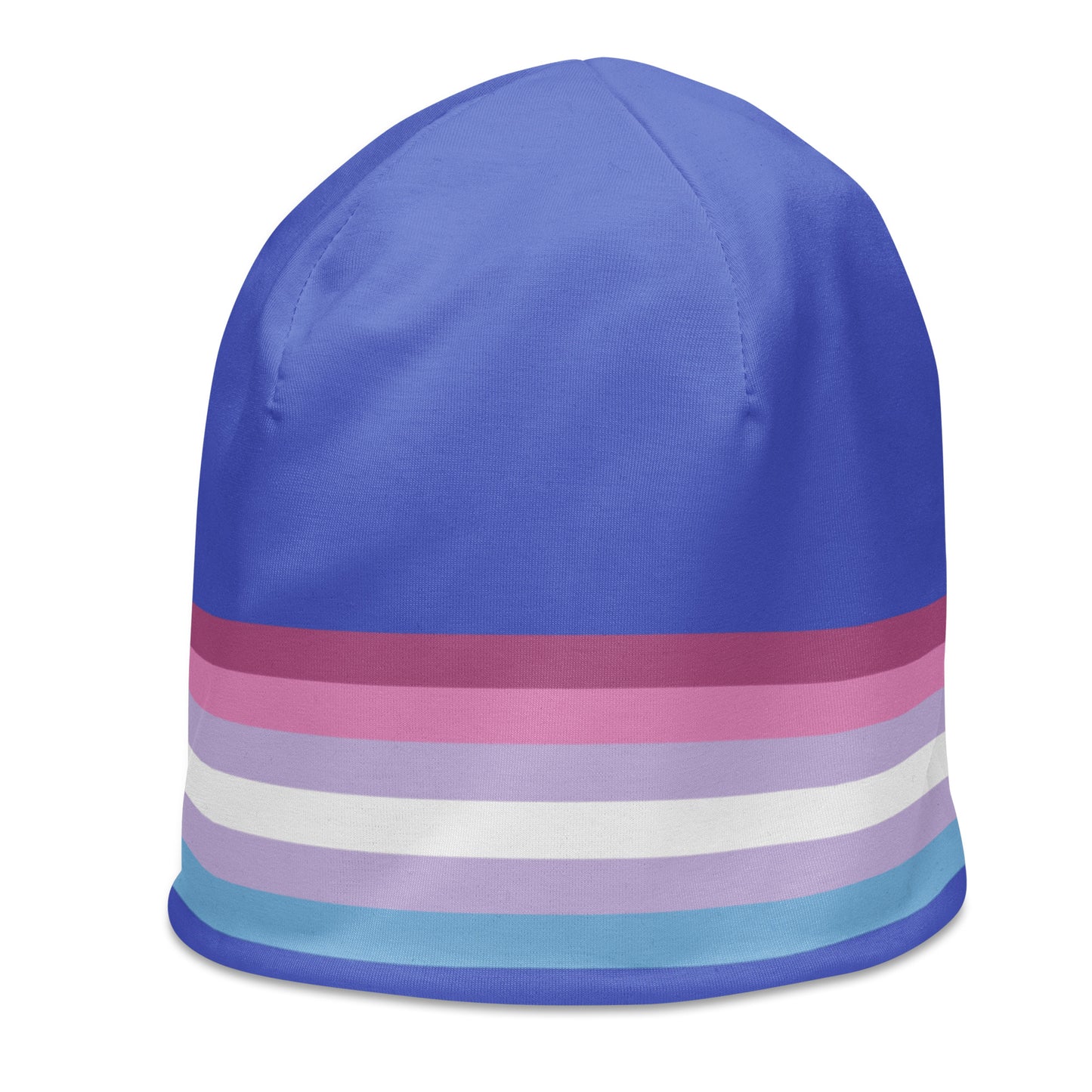 Bigender Pride Flag Beanie all-over-print-beanie-white-left-front-652d6896ebbd1