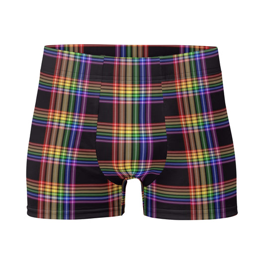 LGBTQ Pride Boxer Briefs Underwear - Plaid all-over-print-boxer-briefs-white-front-652f3648002fc