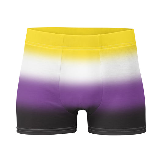 Nonbinary Enby Pride Boxer Briefs Underwear in Ombre Nonbinary all-over-print-boxer-briefs-white-front-655d20c0db2ea