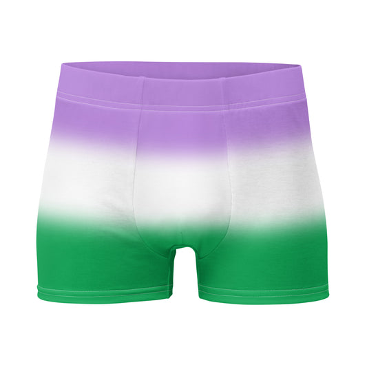 Genderqueer Pride Boxer Briefs Underwear in Ombre Genderqueer all-over-print-boxer-briefs-white-front-655d227d82663