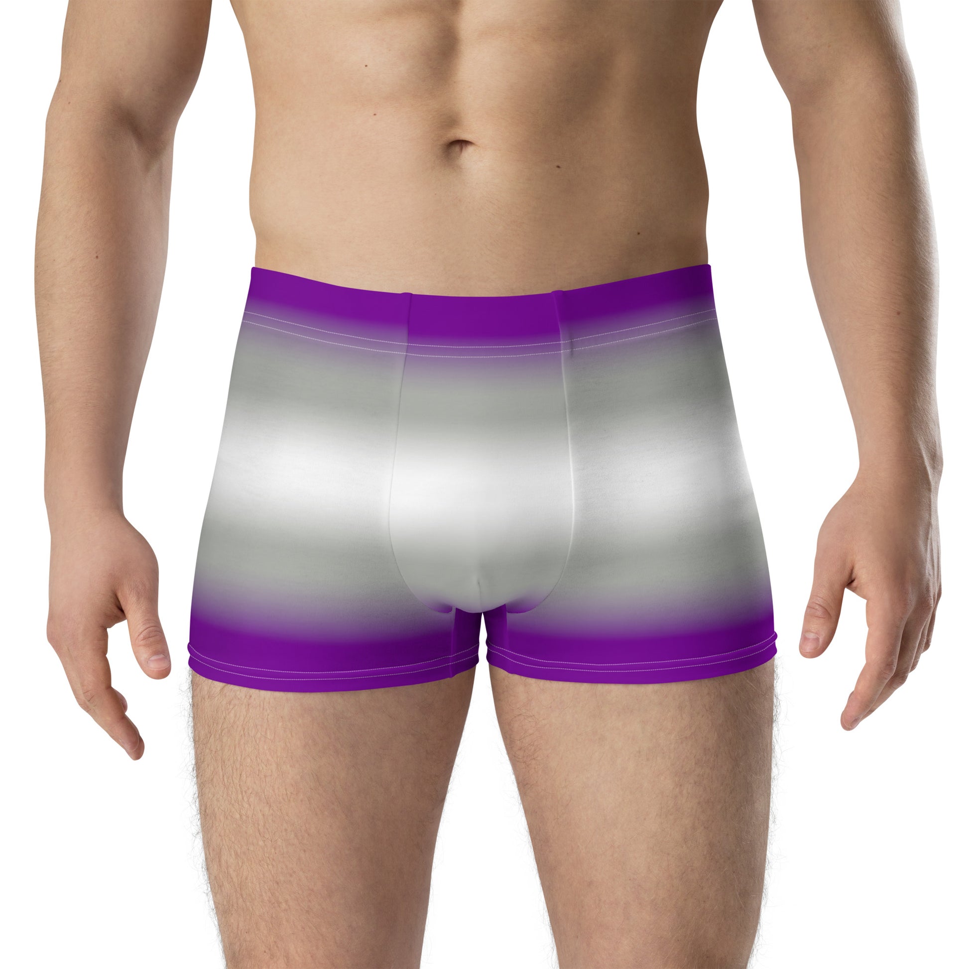 Greysexual Pride Boxer Briefs Underwear in Ombre all-over-print-boxer-briefs-white-front-655d22dbee090