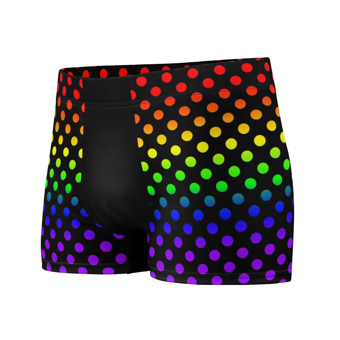 LGBTQ Pride Mens Boxer Briefs Underwear Ombre Rainbow Dots all-over-print-boxer-briefs-white-left-front-665006bcc8c85