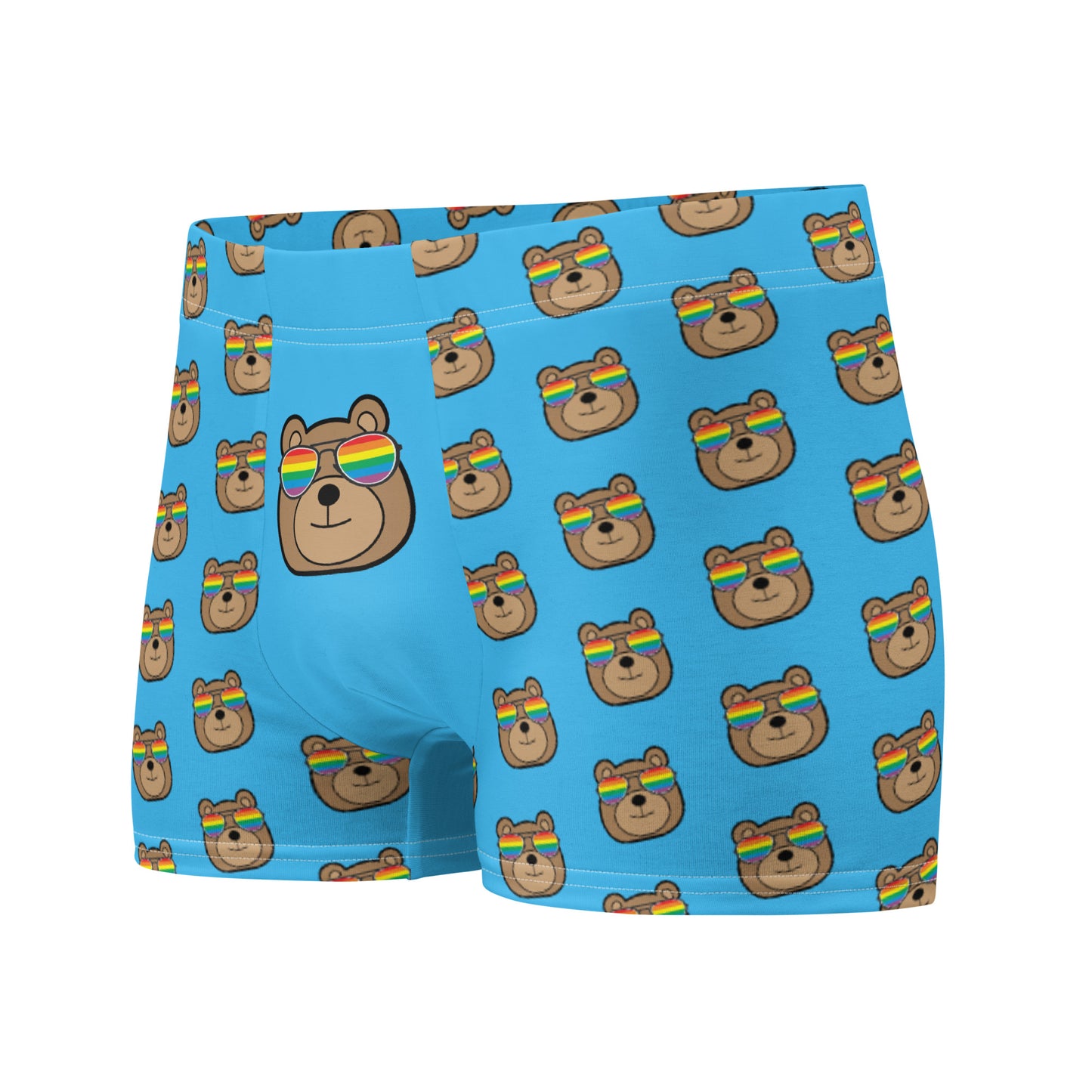 Gay Bear with Rainbow Sunglasses Boxer Briefs Underwear all-over-print-boxer-briefs-white-left-front-665008d05e25f