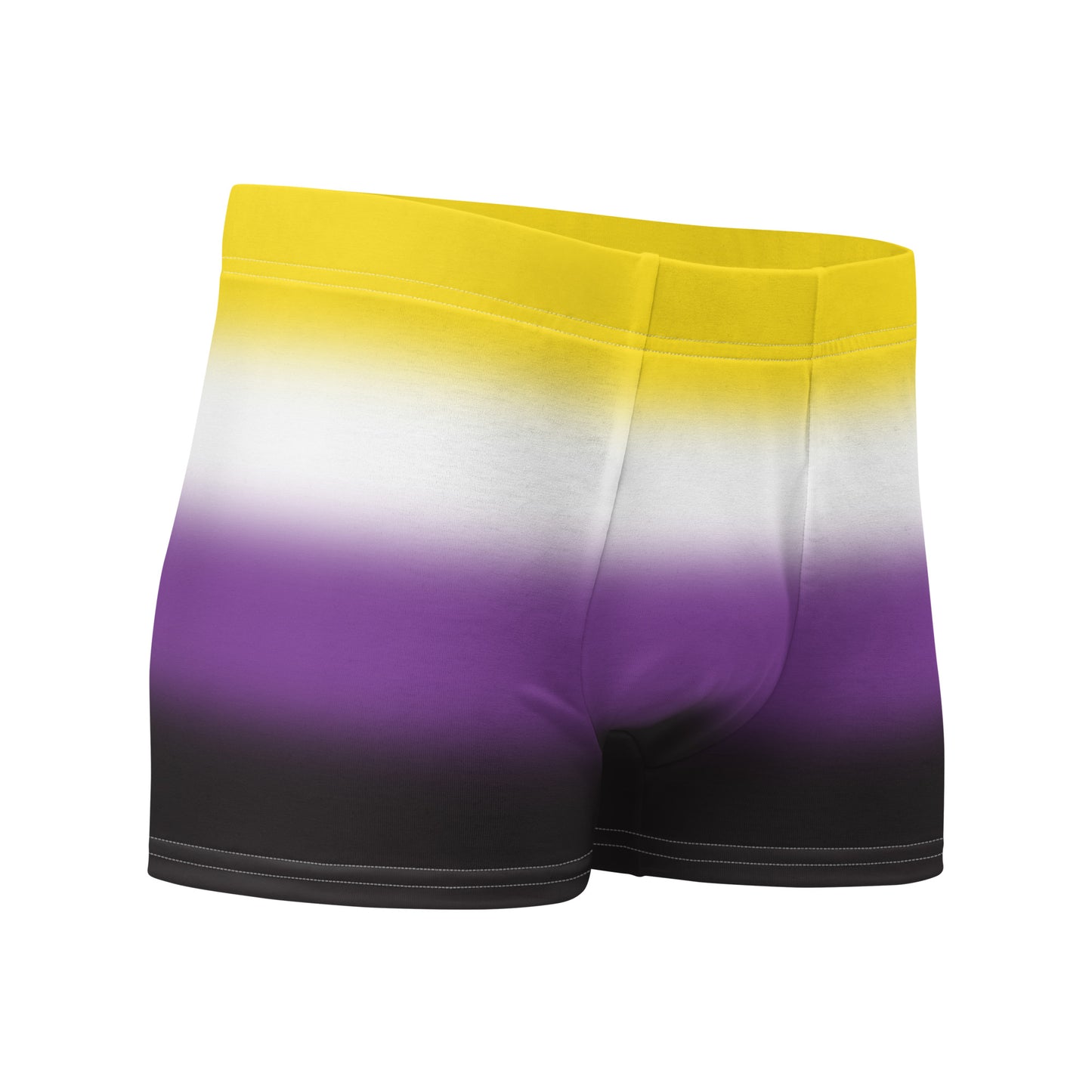 Nonbinary Enby Pride Boxer Briefs Underwear in Ombre all-over-print-boxer-briefs-white-right-front-655d20c0db231