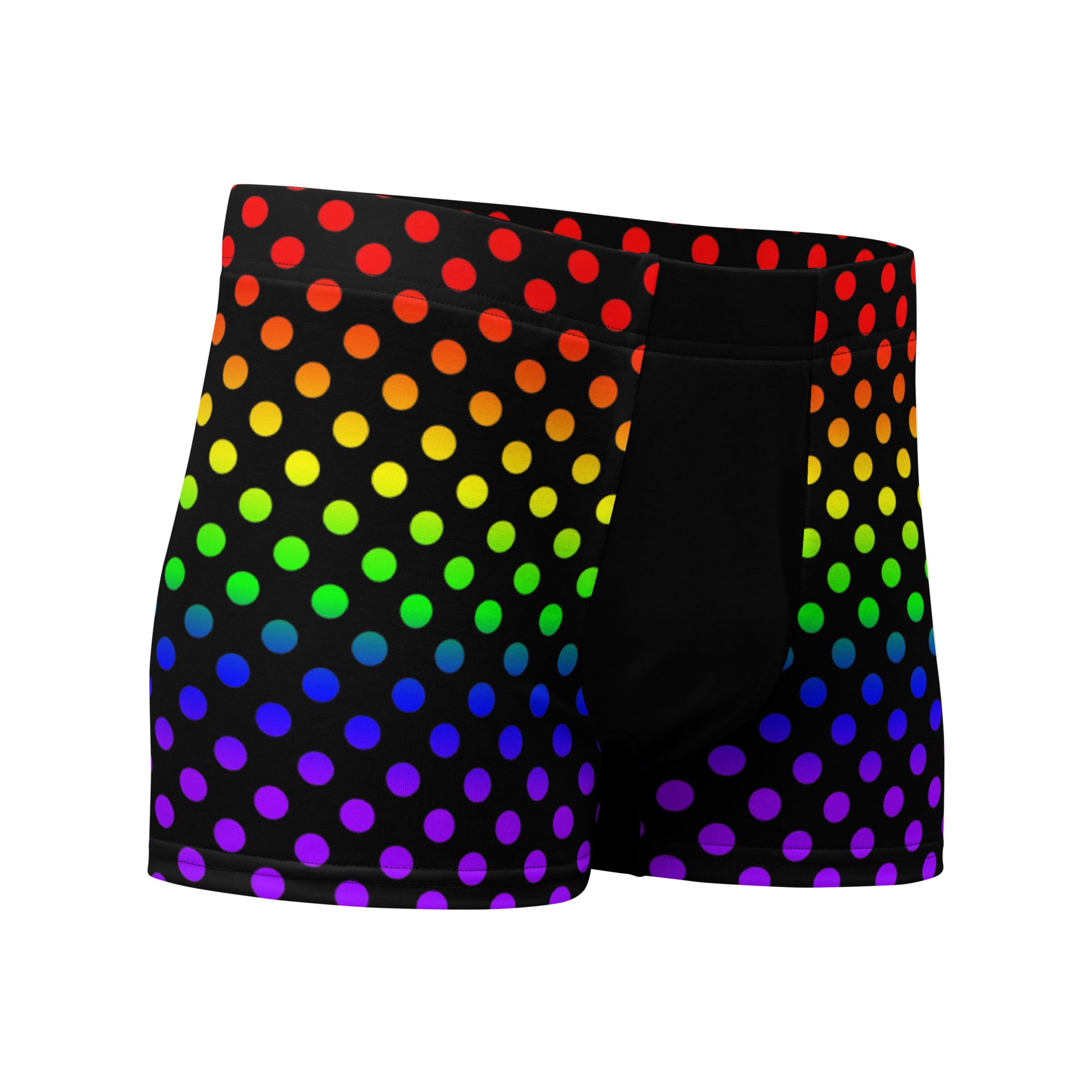 LGBTQ Pride Mens Boxer Briefs Underwear Ombre Rainbow Dots all-over-print-boxer-briefs-white-right-front-665006bcc8dce