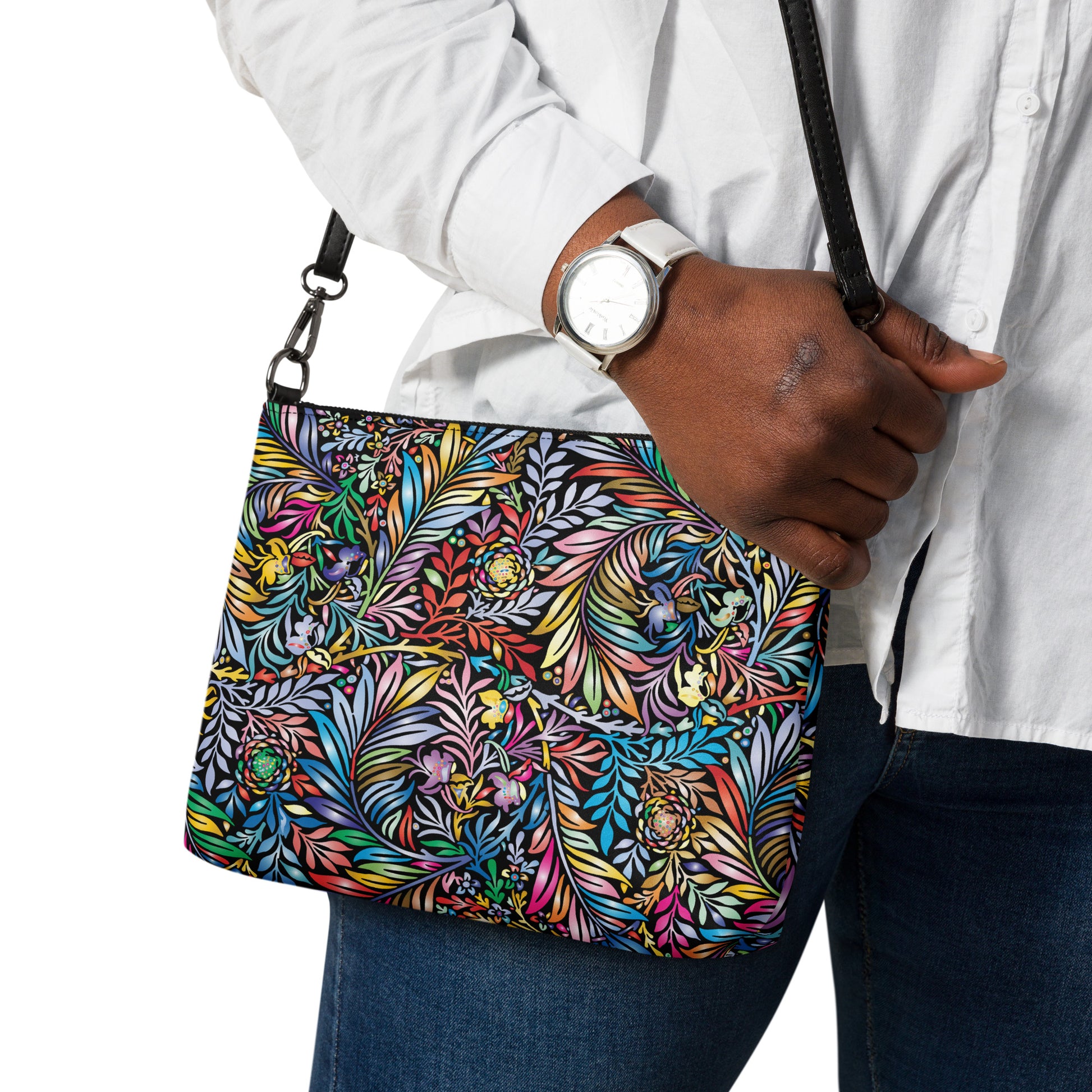 Rainbow Jungle Purse Handbag all-over-print-crossbody-bag-black-back-668d8cfa1e232