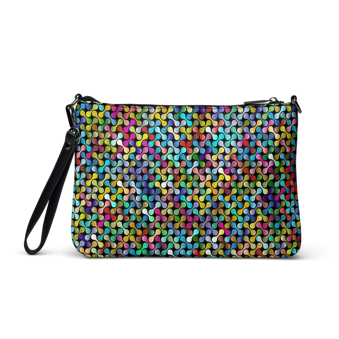 Rainbow Geometric Links Purse Handbag all-over-print-crossbody-bag-black-back-668d8d801bb59