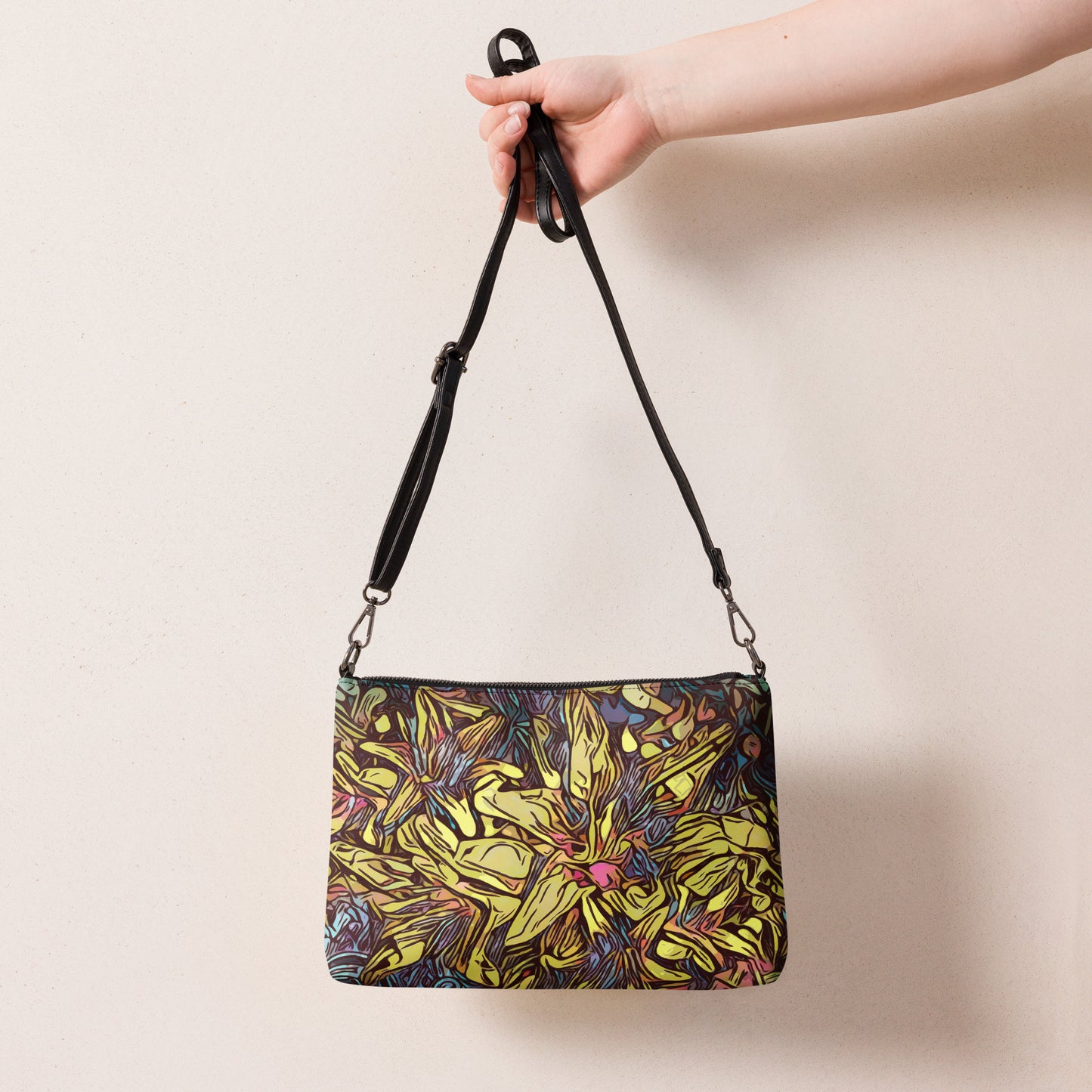 Lilies of the Night Purse Handbag all-over-print-crossbody-bag-black-back-668d94553f8a4