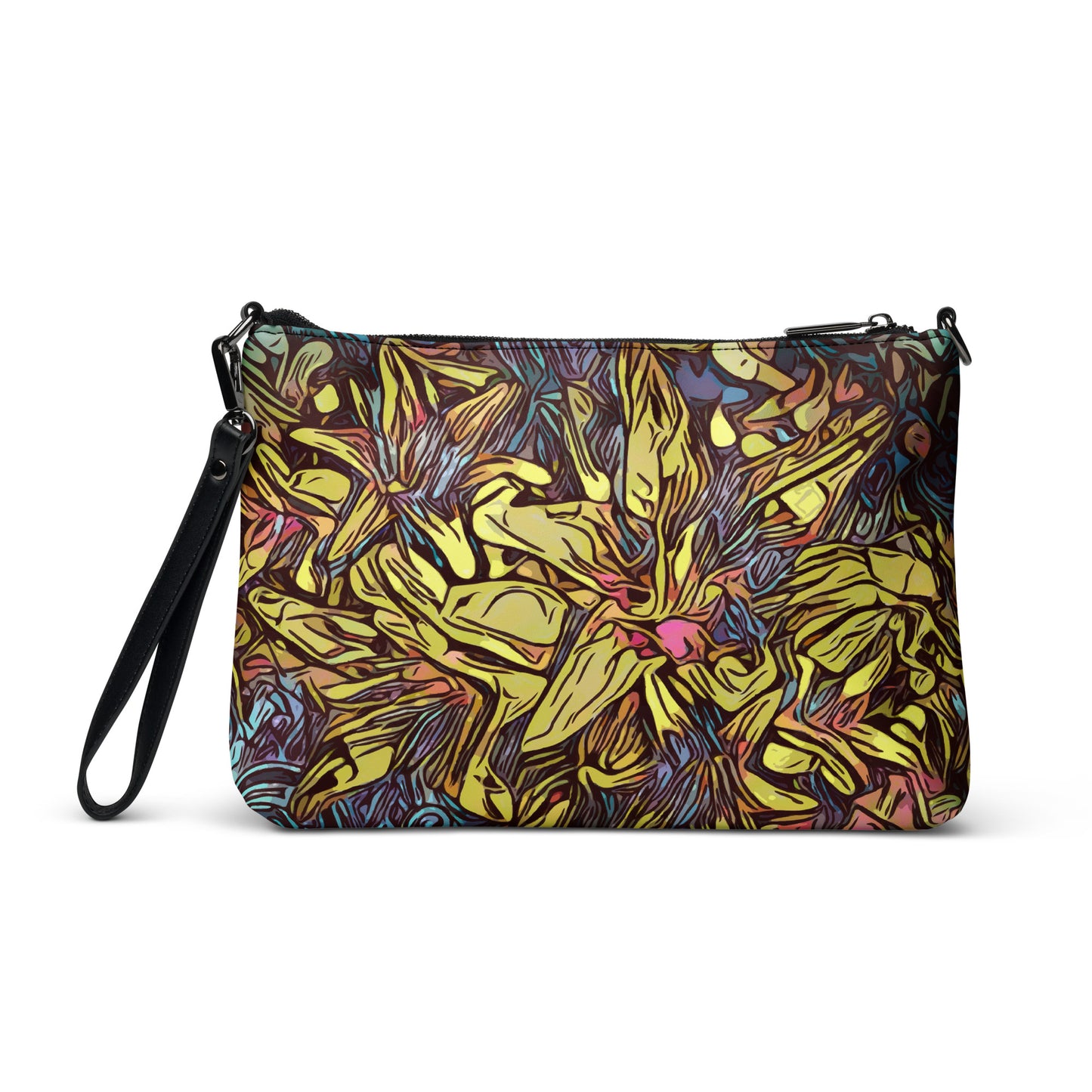 Lilies of the Night Purse Handbag all-over-print-crossbody-bag-black-back-668d94553fe2e