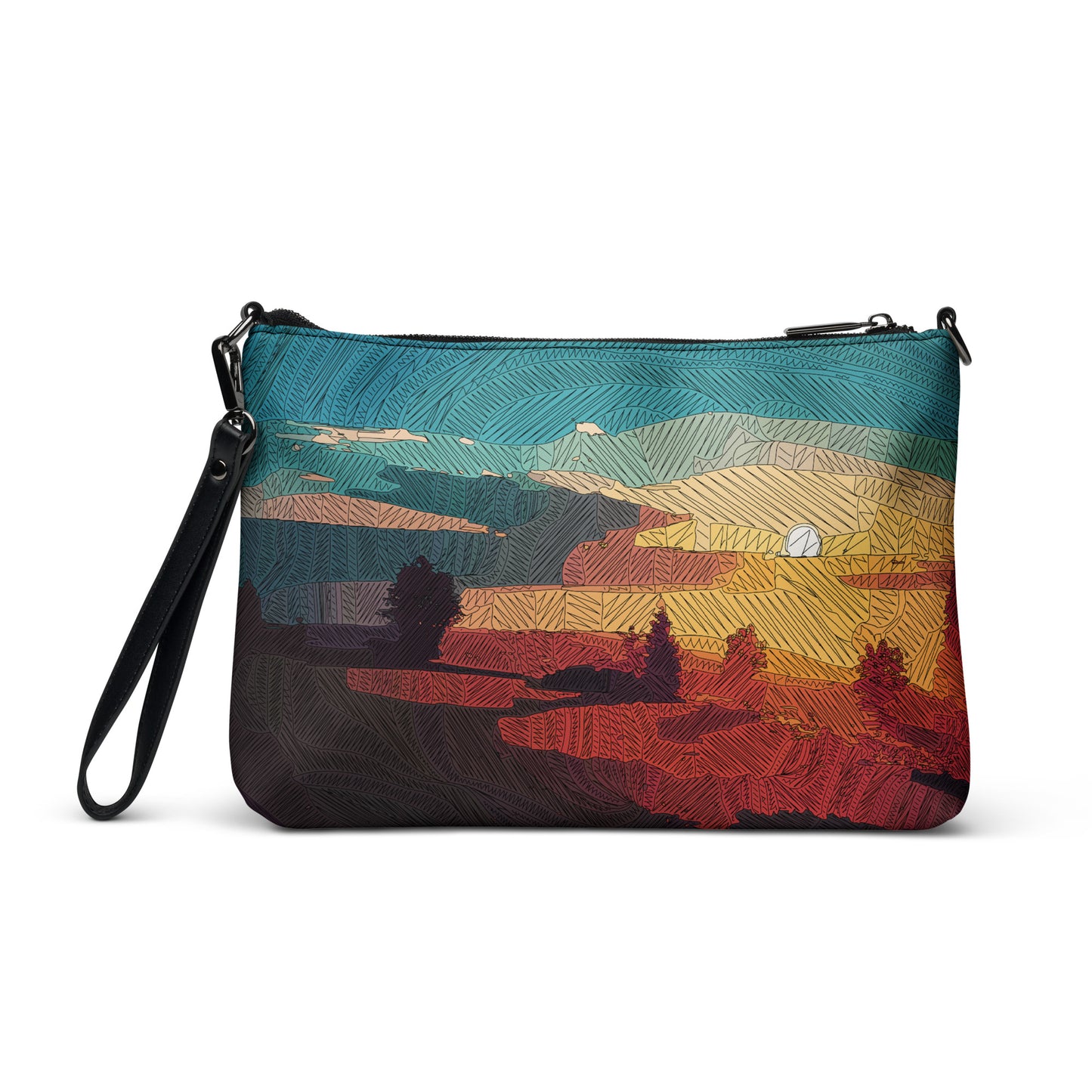 Southwest Sunset Purse Handbag all-over-print-crossbody-bag-black-back-668d956343b8f