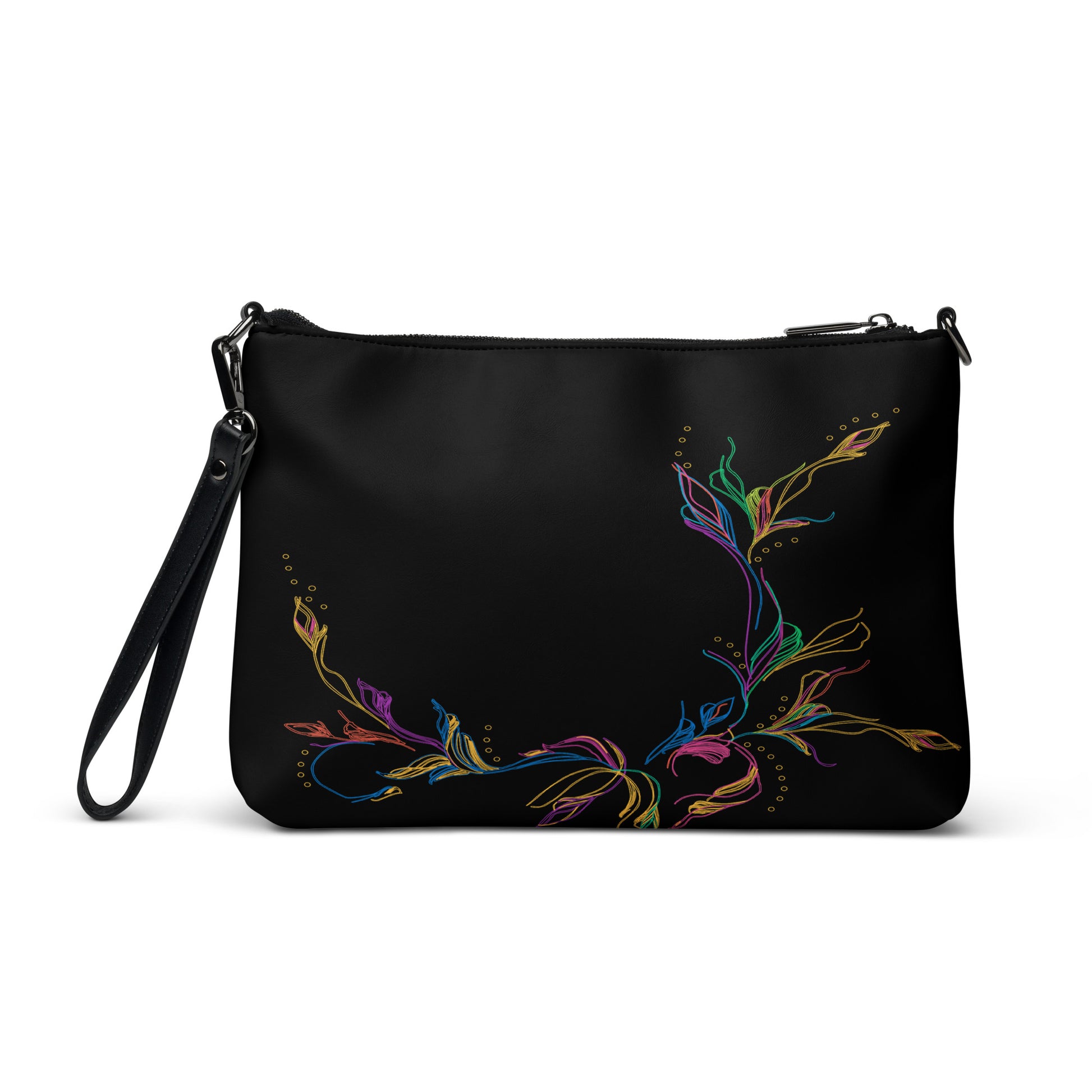 Floral Elegante Purse Handbag all-over-print-crossbody-bag-black-back-668d97a41eb5a