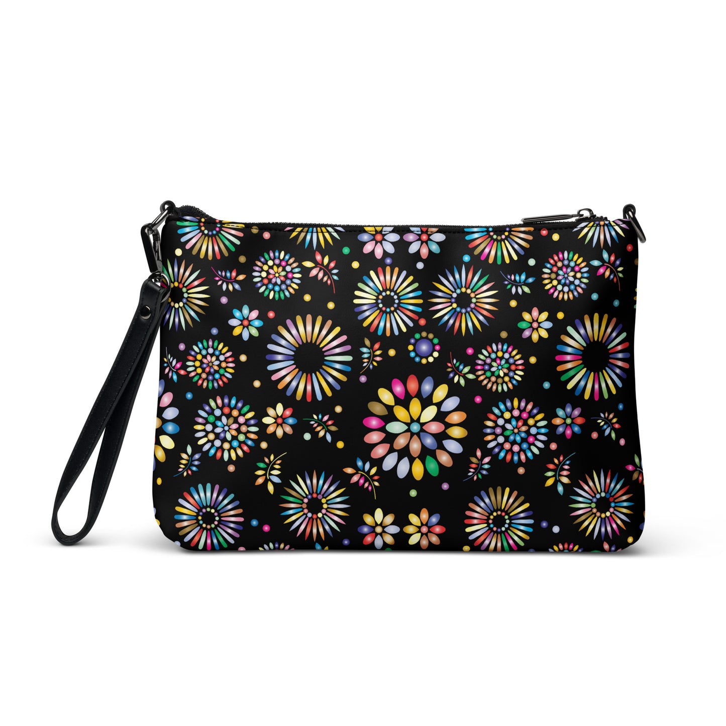 Rainbow Floral Purse Handbag all-over-print-crossbody-bag-black-back-668d97fe260d7