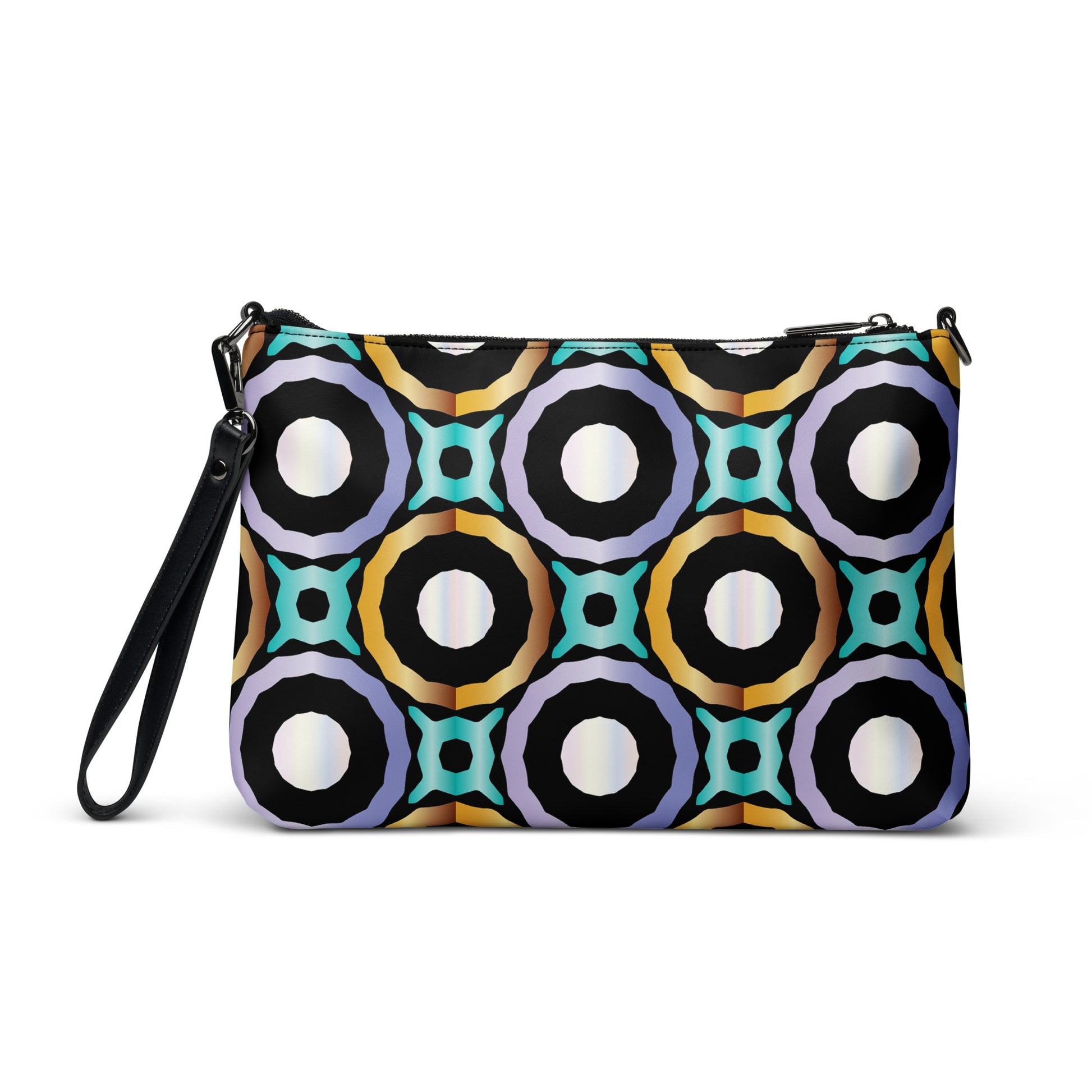 Kaleidoscope of Circles Purse Handbag all-over-print-crossbody-bag-black-back-668d999a5a582