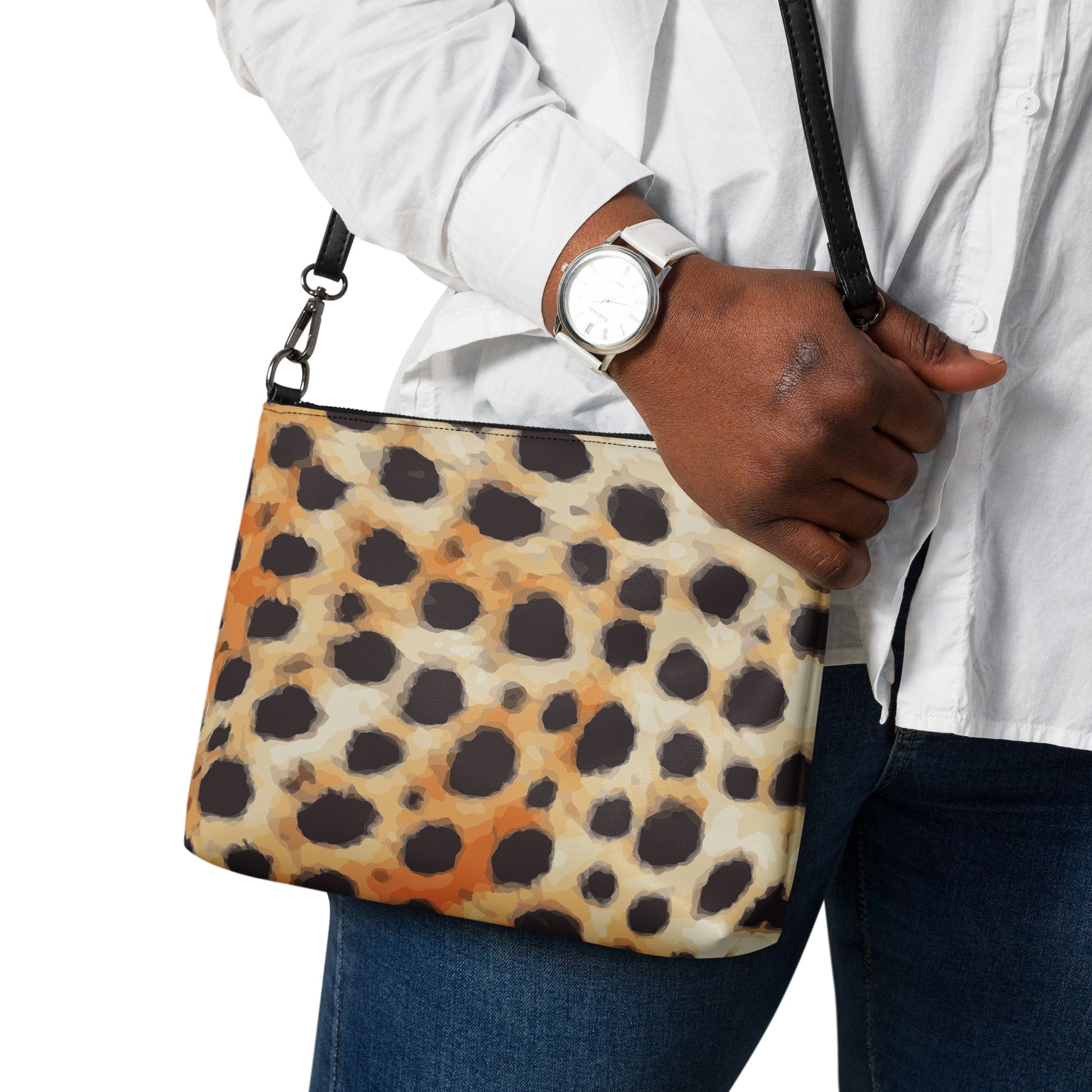 Abstract Cheetah Print Purse Handbag all-over-print-crossbody-bag-black-back-668d9a6ebaab4