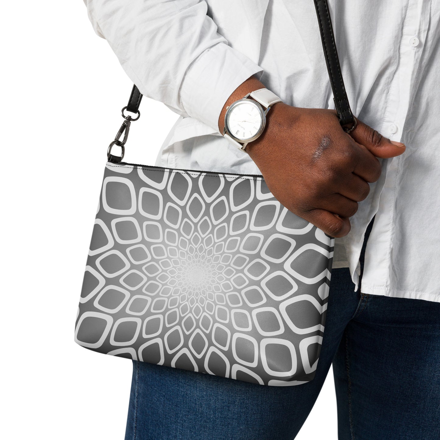 Grey Mandala Purse Handbag all-over-print-crossbody-bag-black-back-668d9cc0305da